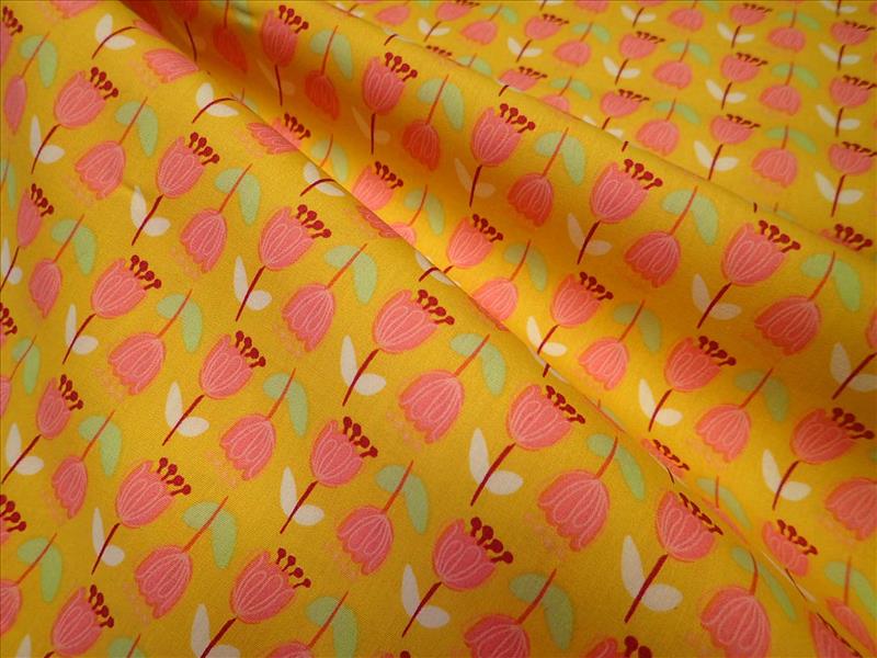 LÁTKA - HOŘČICOVÁ + TULIPÁNKY - POPELÍN