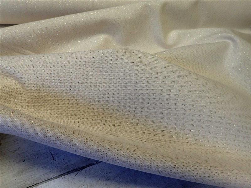 LÁTKA - VÁNOČNÍ - SMETANOVÁ + ZLATÉ NITKY