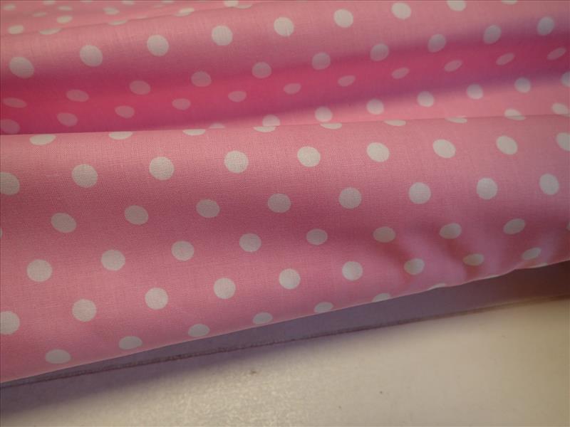 LÁTKA - SVĚTLE RŮŽOVÁ + BÍLÝ  PUNTÍK