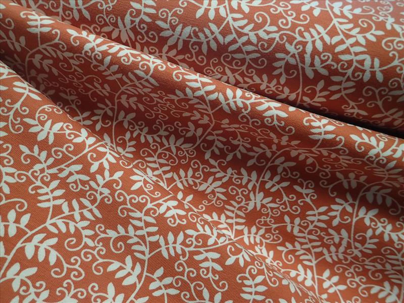 PLETENINA - JERSEY - TERAKOTA + LÍSTEČKY