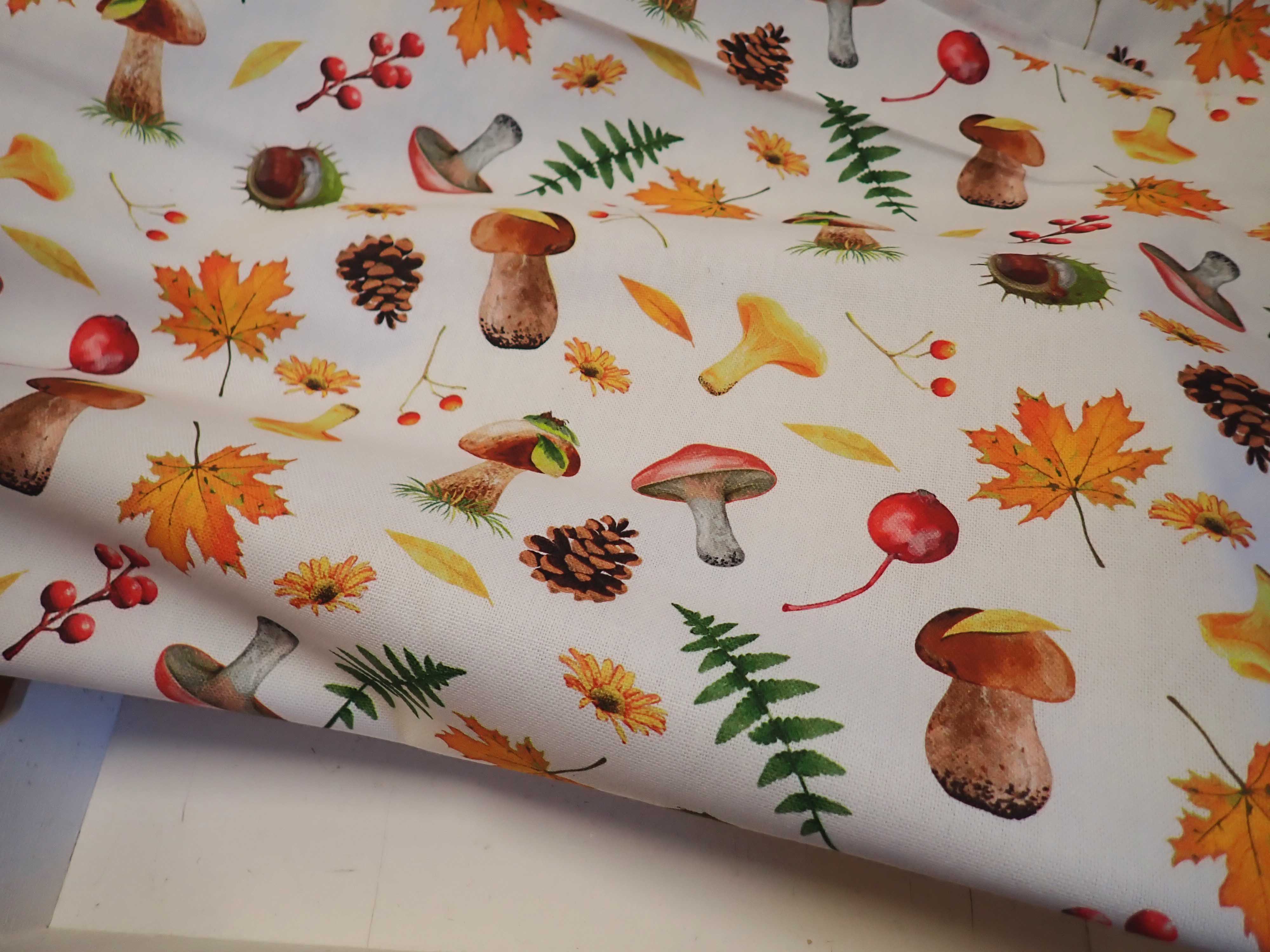 LÁTKA - POTAHOVKA - FOTOTISK - HOUBY + ŠIŠKY