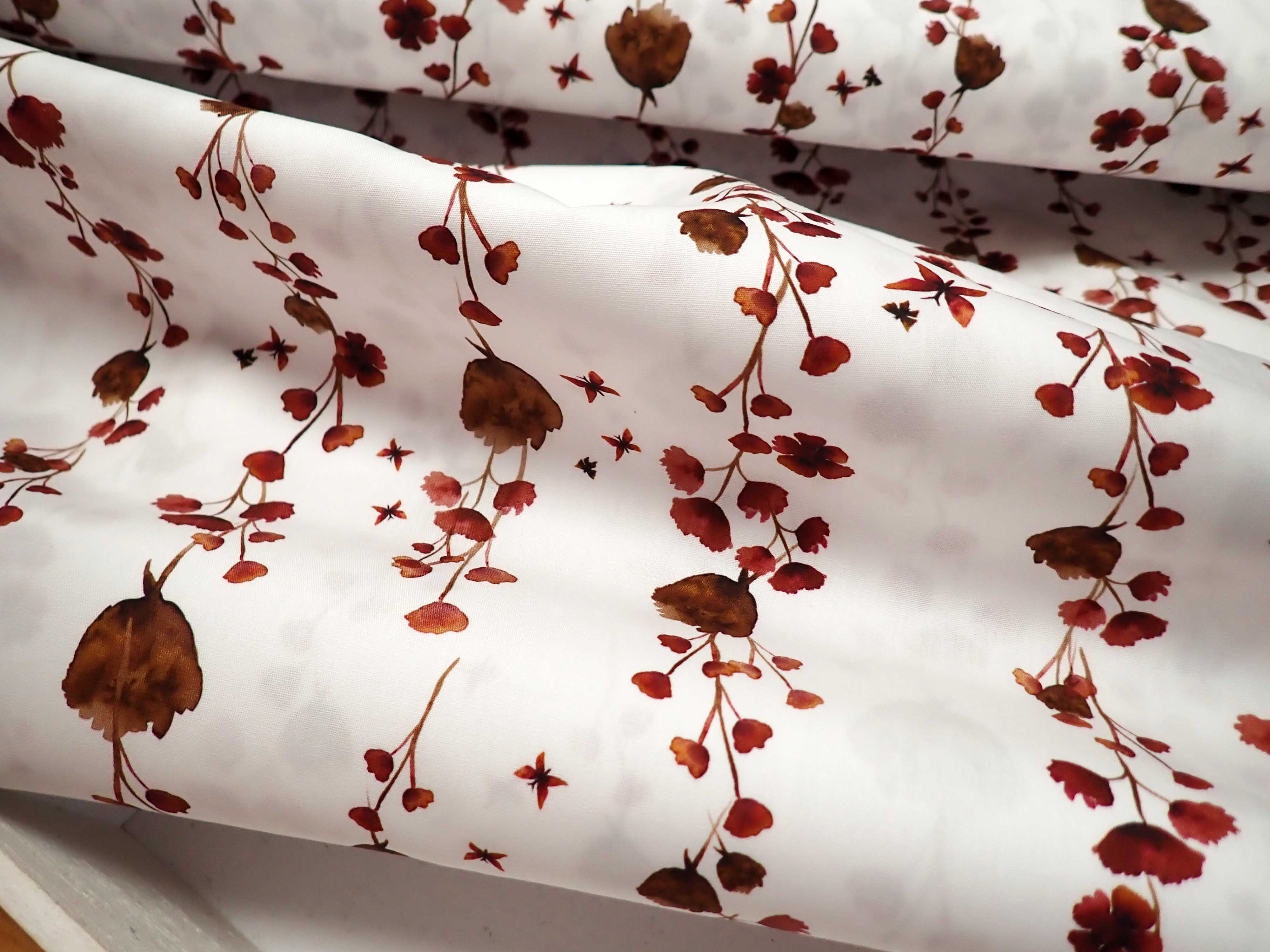 LÁTKA - POPELÍN - POPÍNAVÉ KVĚTY