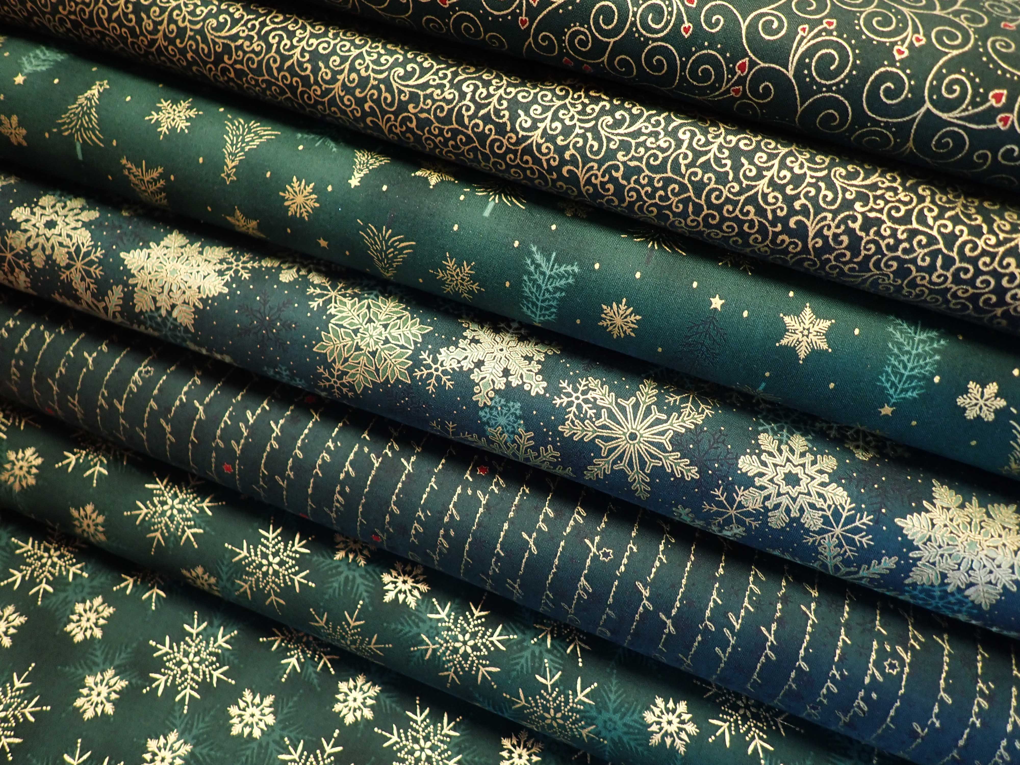 LÁTKA - VÁNOČNÍ - ZELENÁ + ZLATÉ PÍSMO