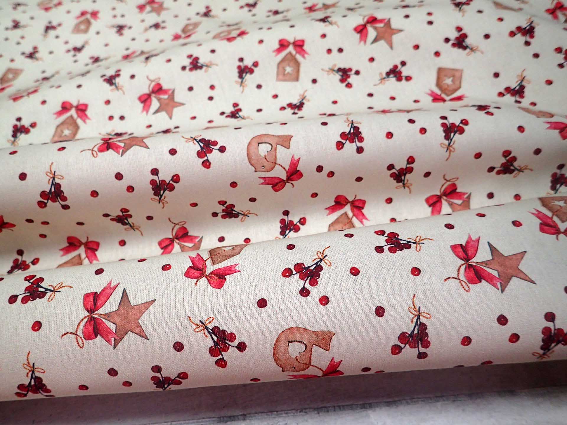 LÁTKA - VÁNOČNÍ - POPELÍN