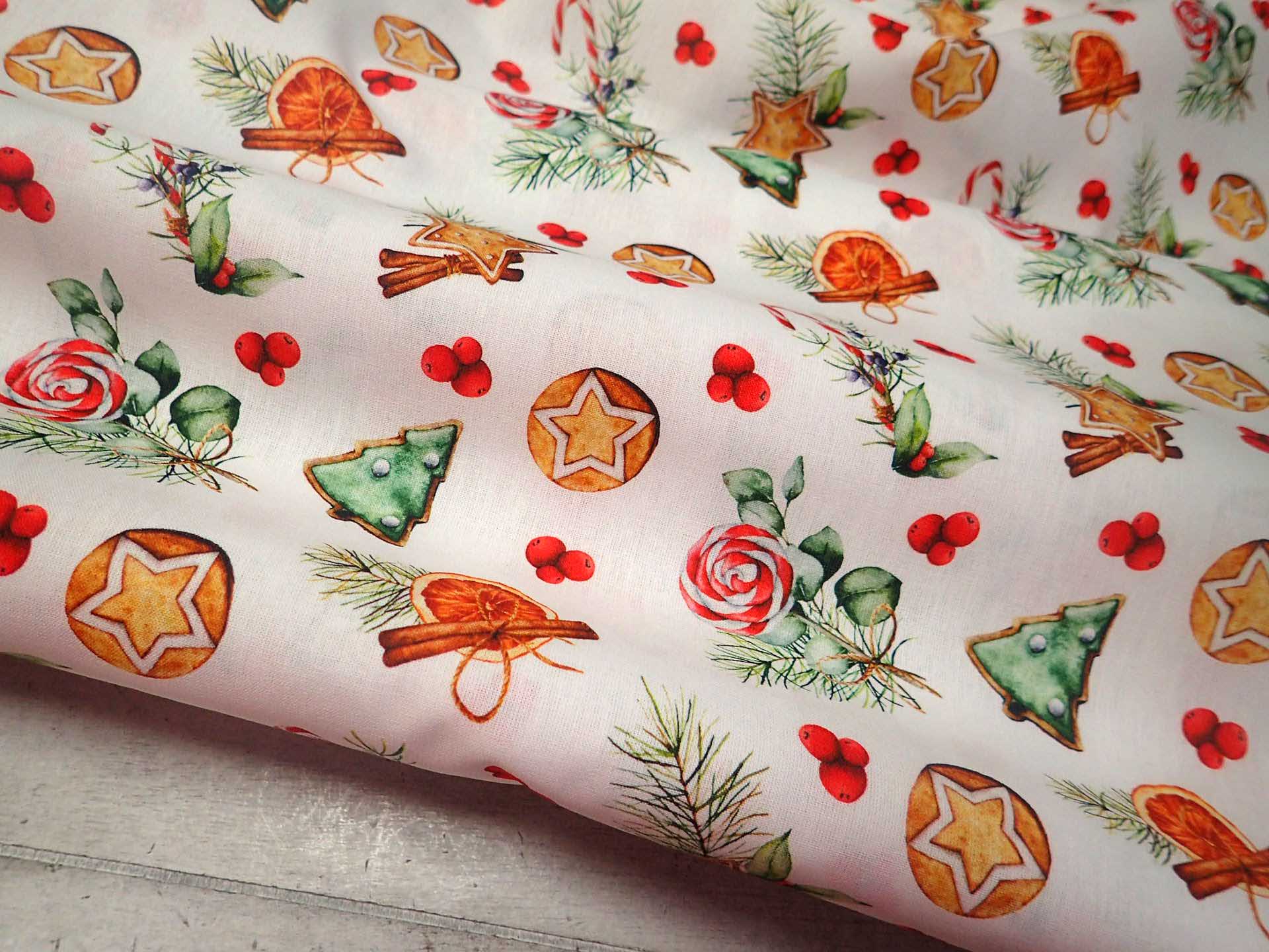 LÁTKA - VÁNOČNÍ - POPELÍN