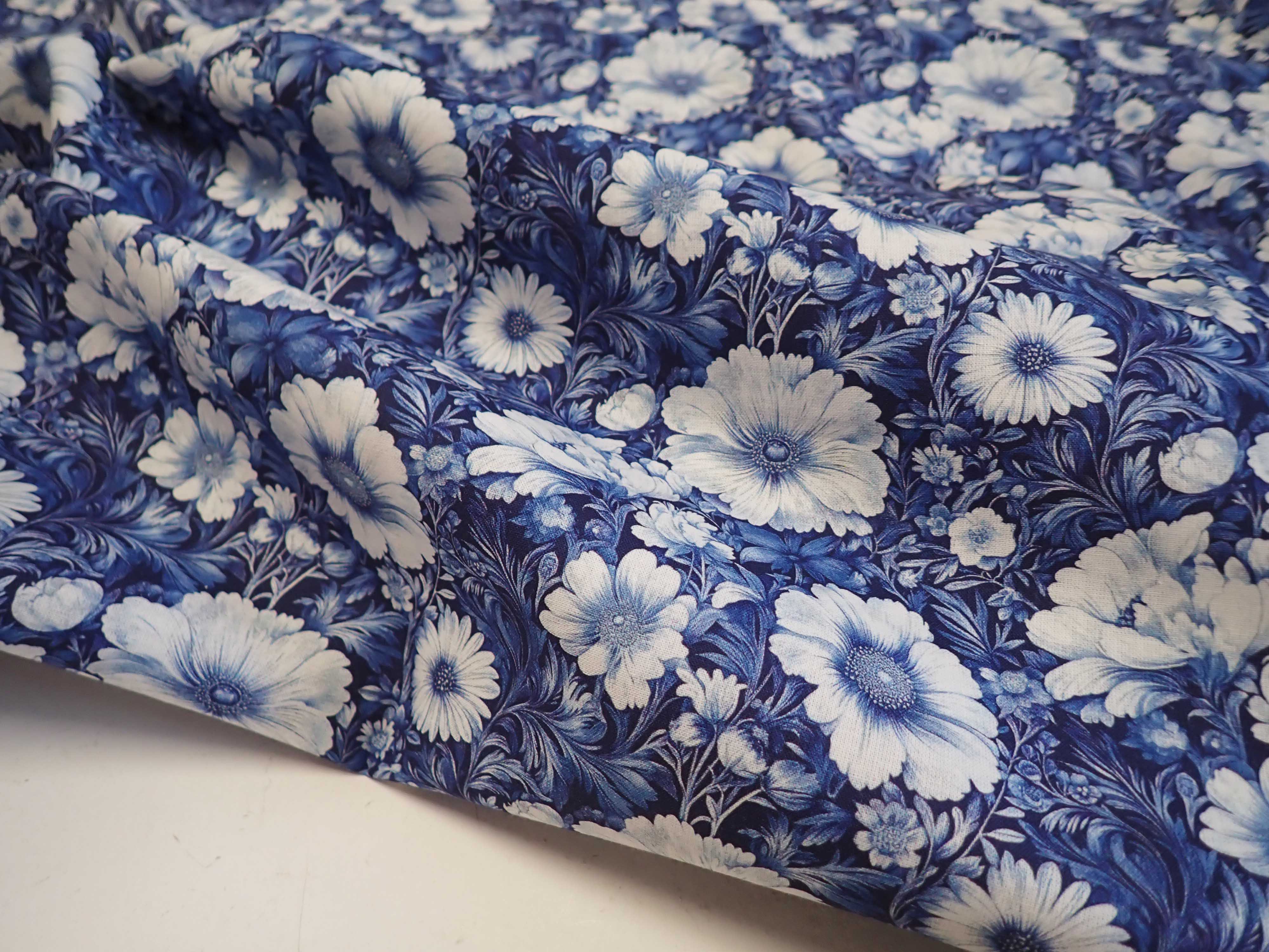 LÁTKA - MODRÁ + KYTIČKY - FOTOTISK