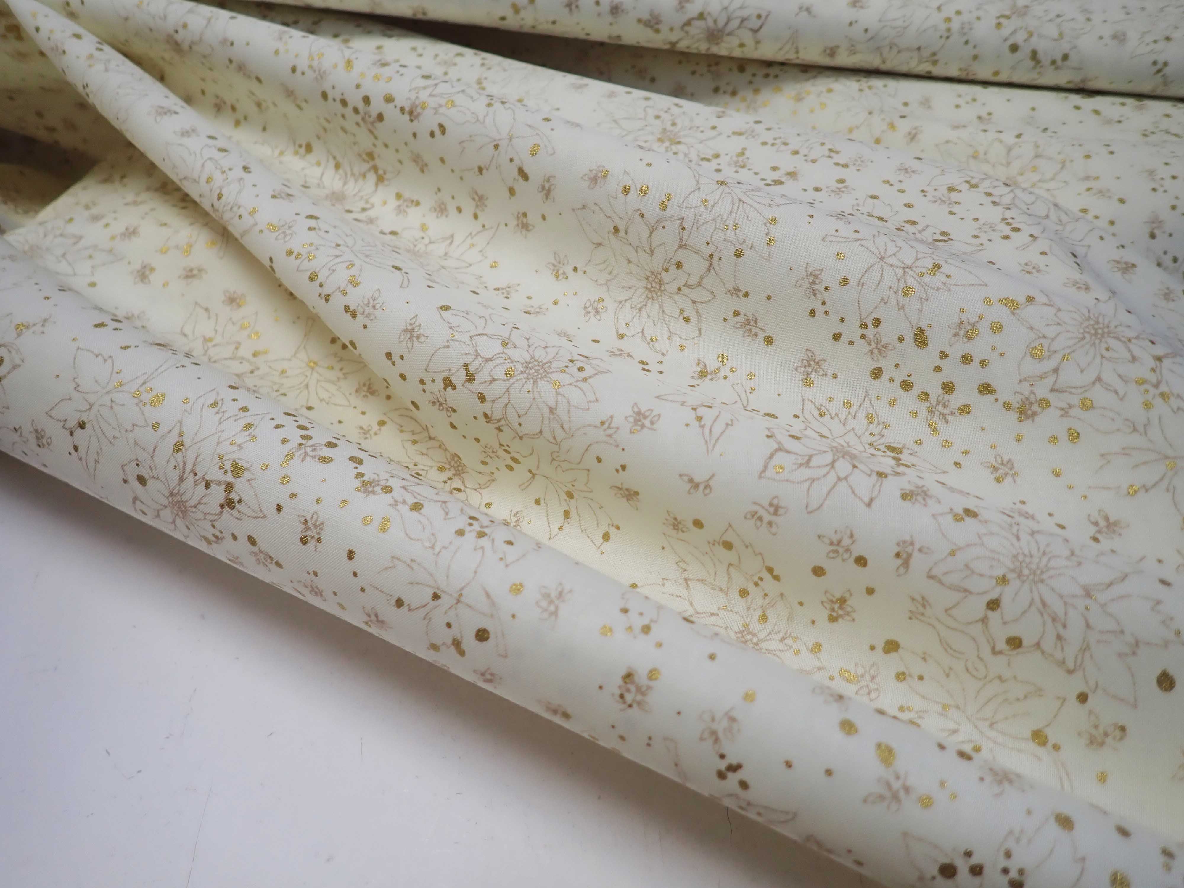 LÁTKA - VÁNOČNÍ - SMETANOVÁ + ZLATÁ