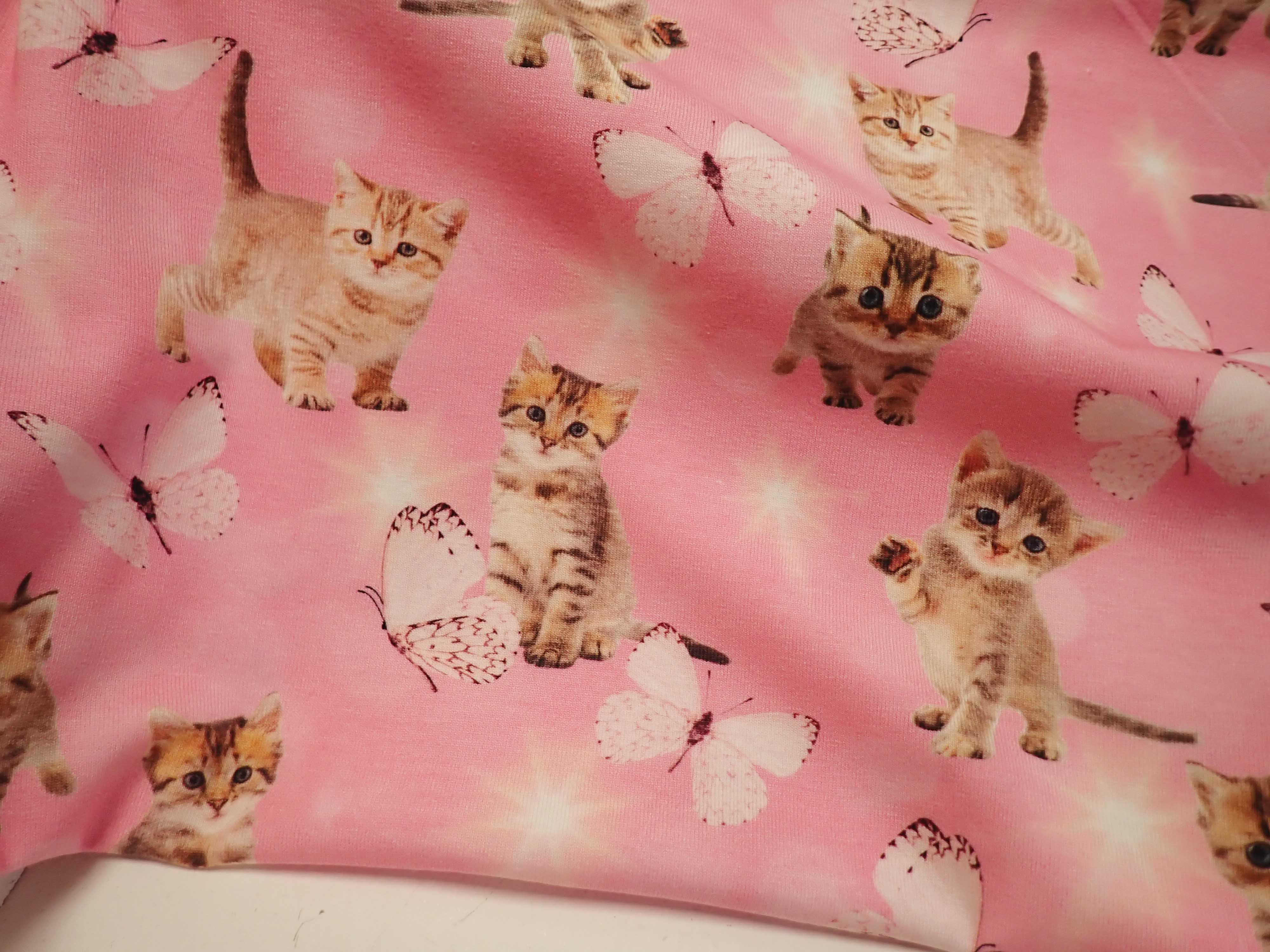 PLETENINA - RŮŽOVÁ + KOČIČKY - FOTOTISK