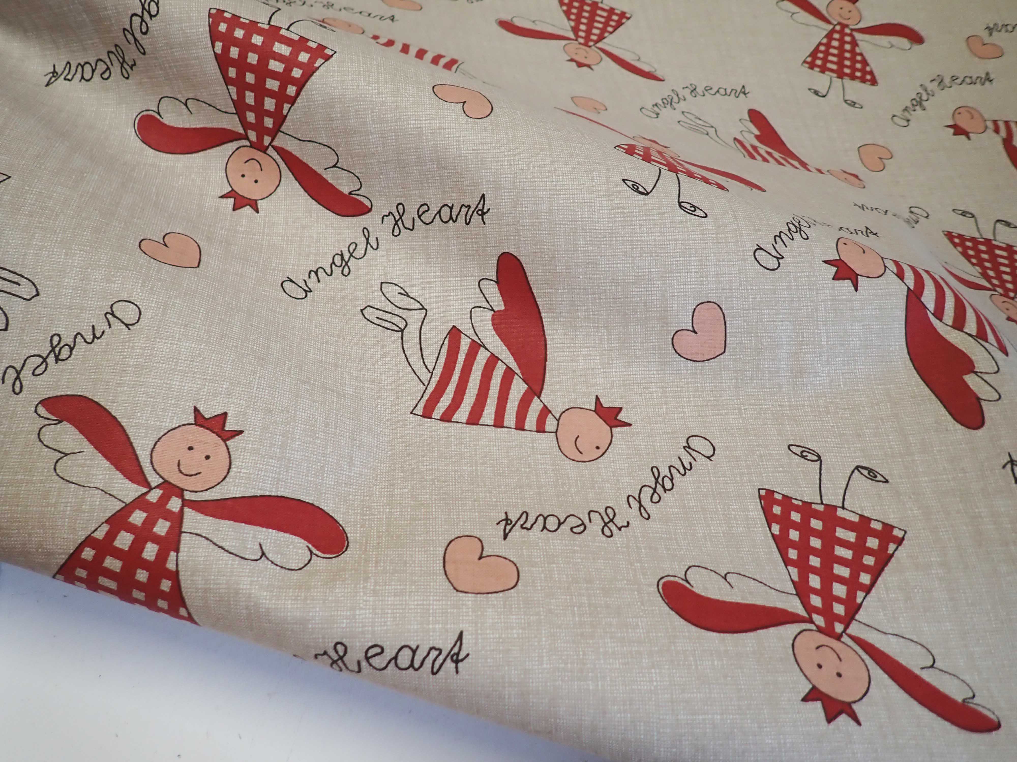 LÁTKA - VÁNOČNÍ - LNĚNÝ EFEKT + ANDÍLCI