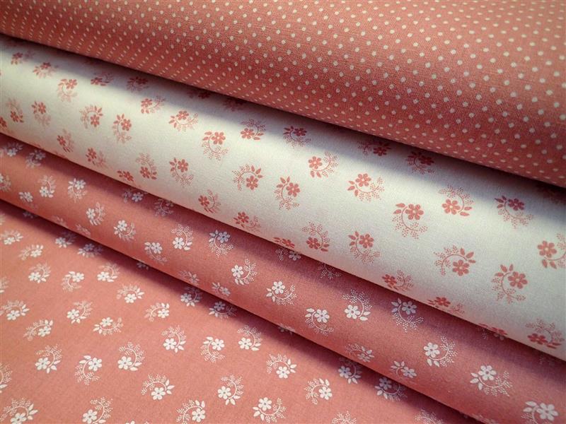 LÁTKA - BÍLÁ + STARORŮŽOVÉ KYTIČKY