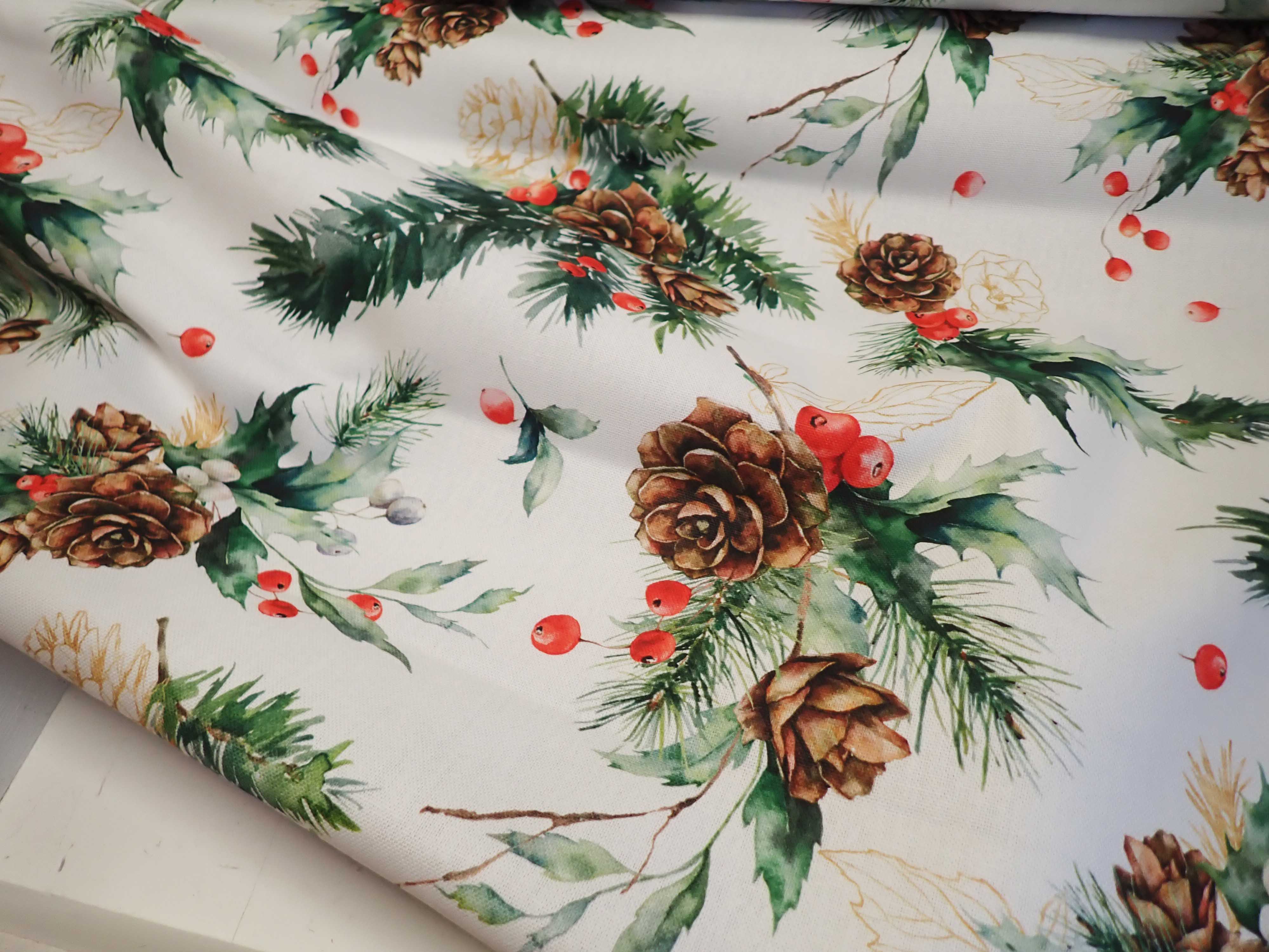 LÁTKA - VÁNOČNÍ POTAHOVKA - FOTOTISK - ŠIŠKY + POLŠTÁŘKY