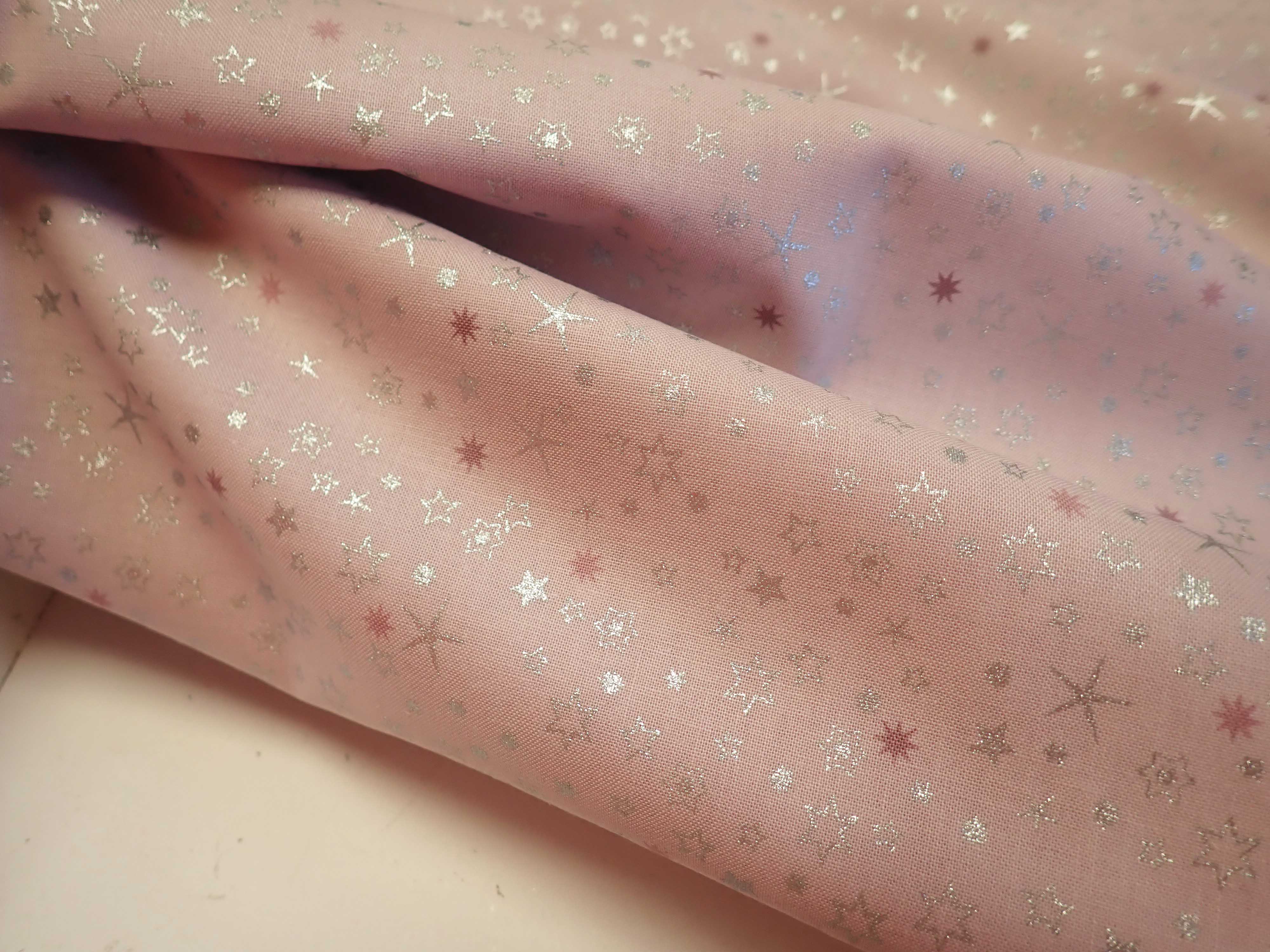 LÁTKA - VÁNOČNÍ - RŮŽOVÁ + STŘÍBRNÁ