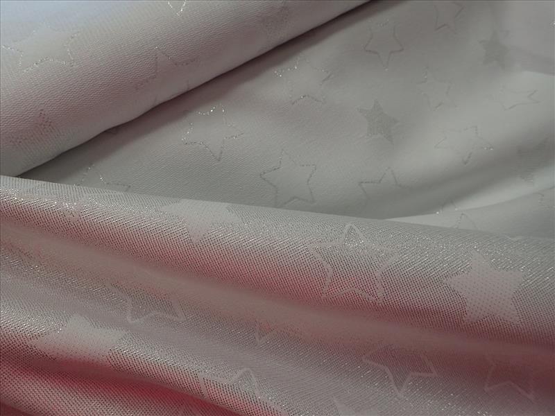 LÁTKA - VÁNOČNÍ - STŘÍBRNÉ NITKY - HVĚZDIČKY - OBOUSTRANNÁ