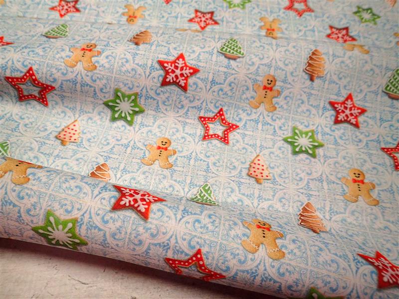 LÁTKA - VÁNOČNÍ - FOTOTISK - PERNÍČKY + HVĚZDIČKY