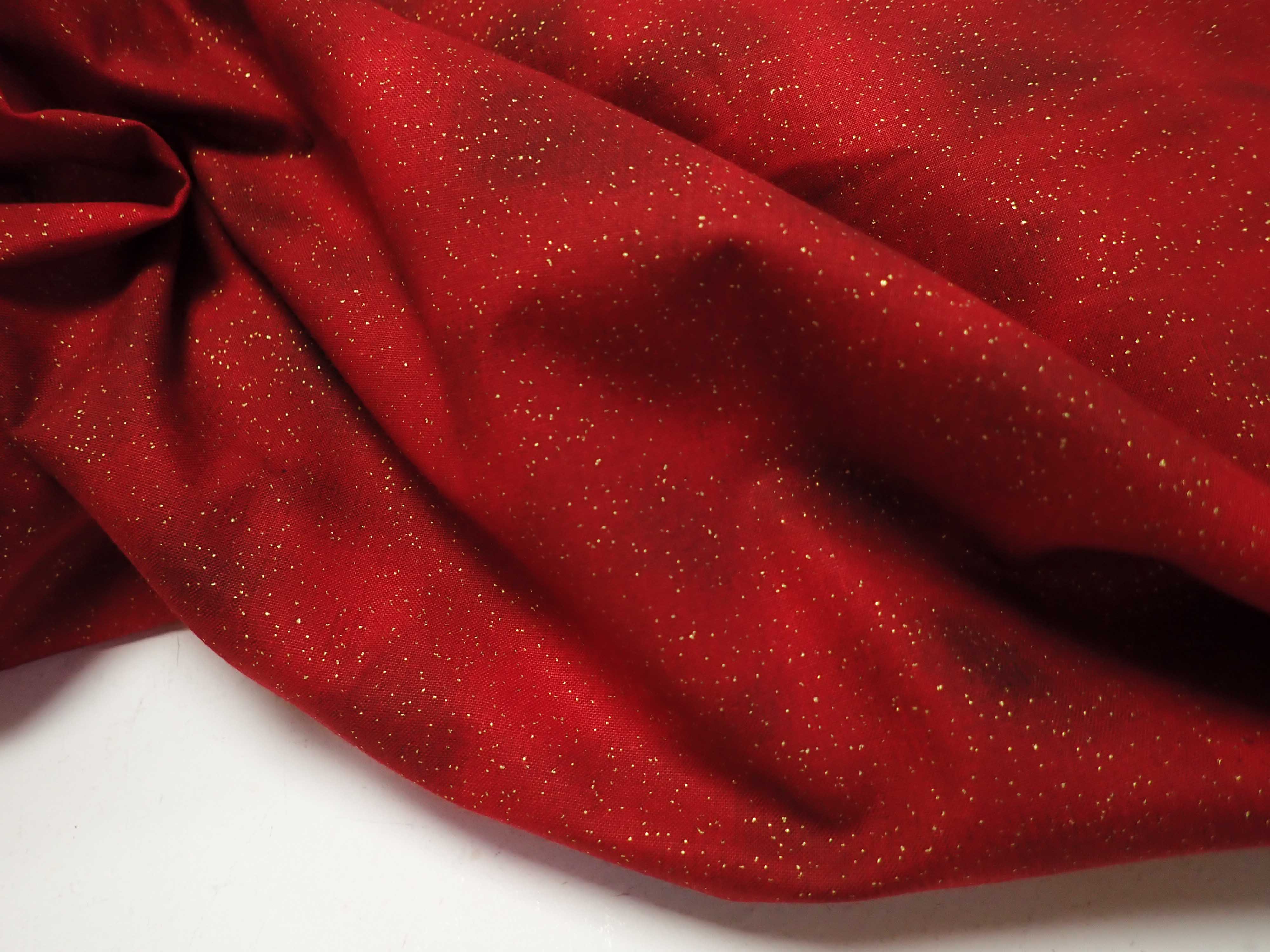 LÁTKA - ČERVENÁ VÁNOČNÍ + ZLATÝ PRACH