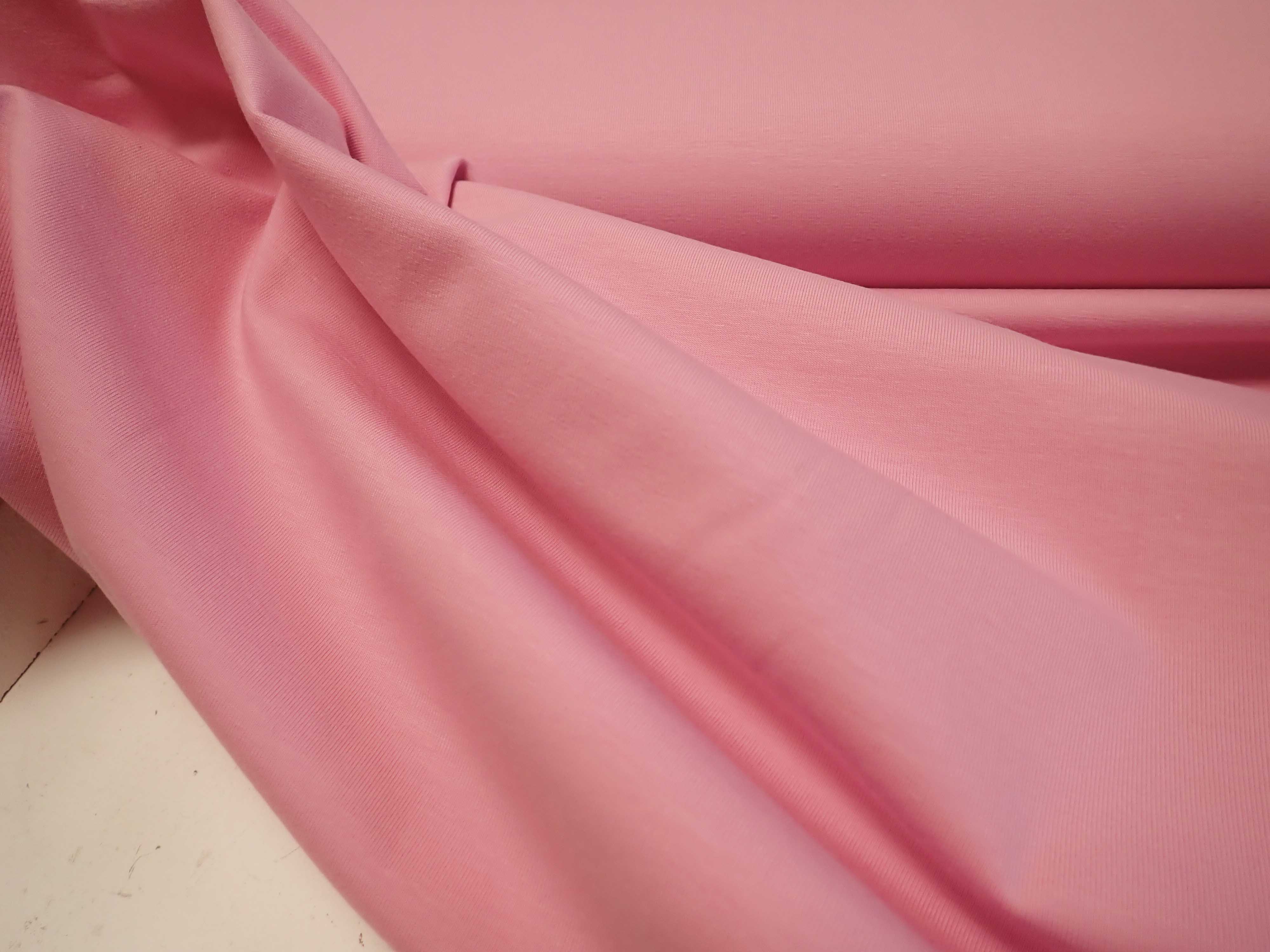 PLETENINA - JERSEY - RŮŽOVÁ JEDNOBAREVNÁ