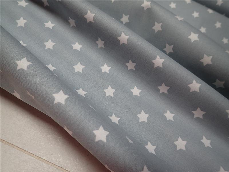 LÁTKA - ŠEDÁ + BÍLÉ HVĚZDIČKY