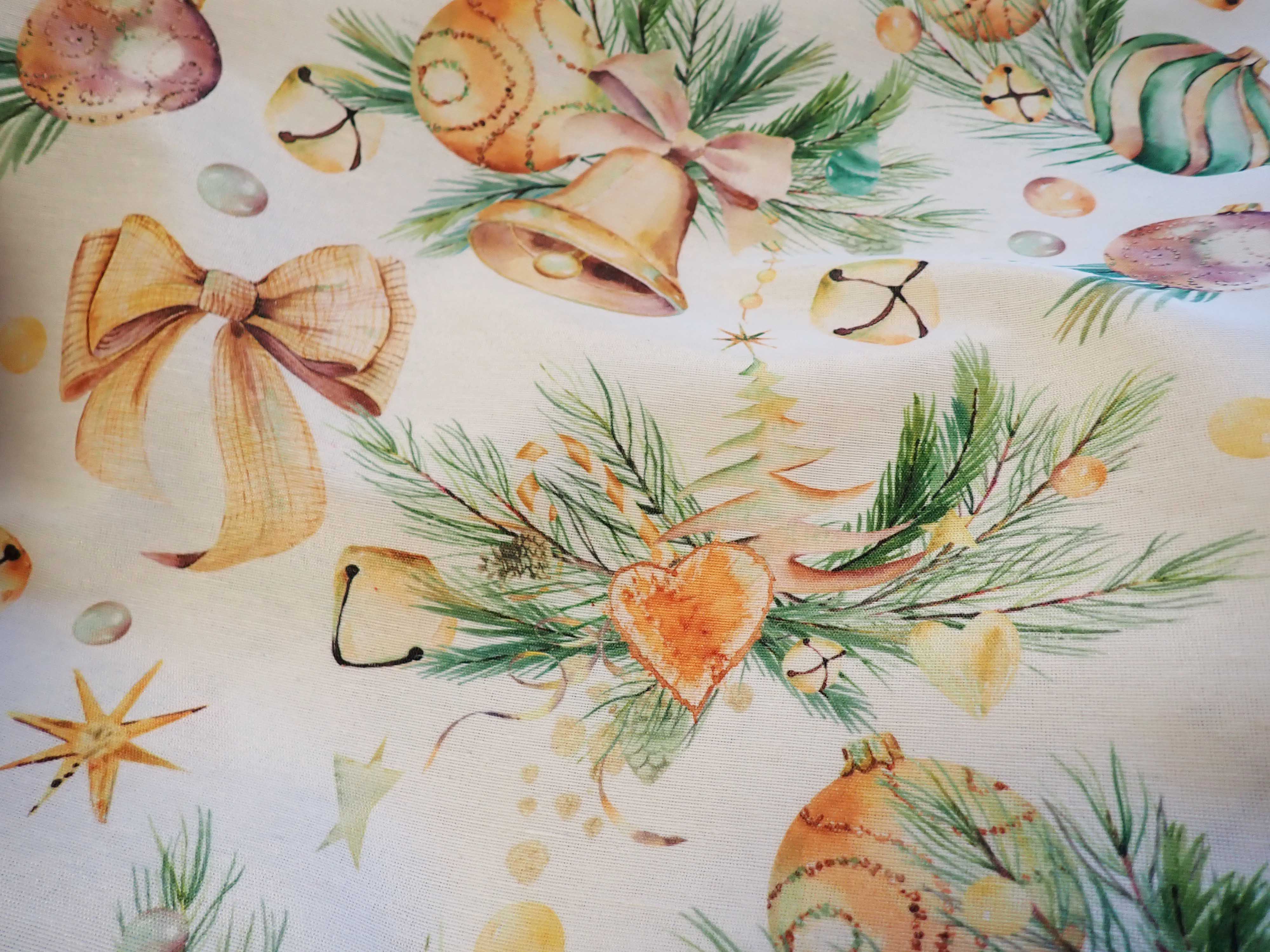 LÁTKA - POTAHOVKA - VÁNOČNÍ - ZVONEČKY +  MAŠLIČKY