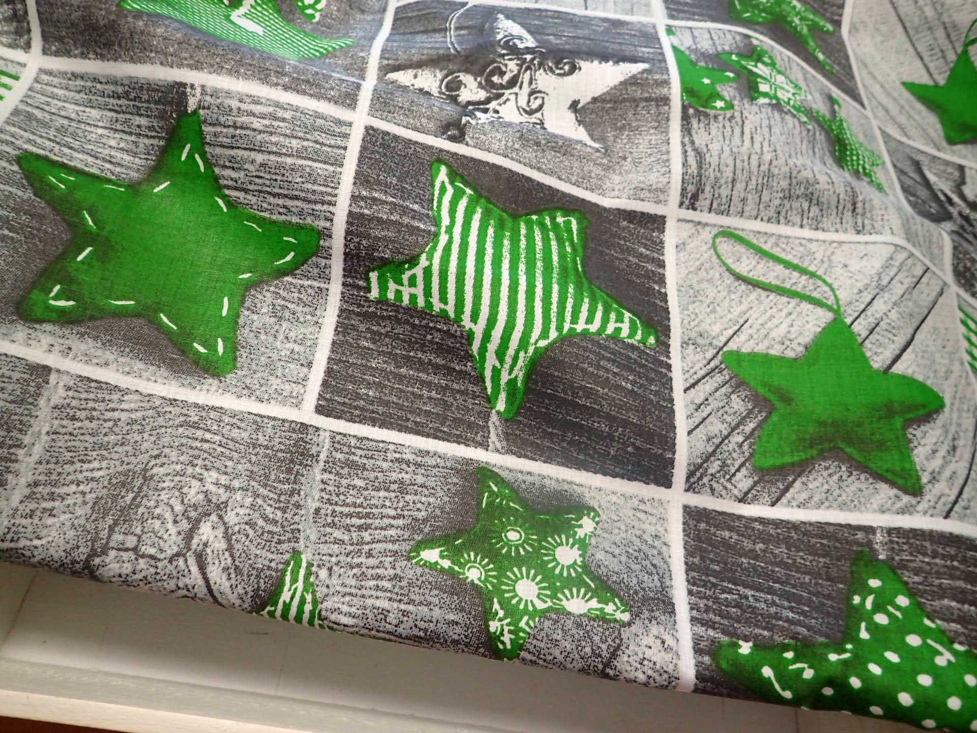 LÁTKA - VÁNOČNÍ - ZELENÉ HVĚZDIČKY