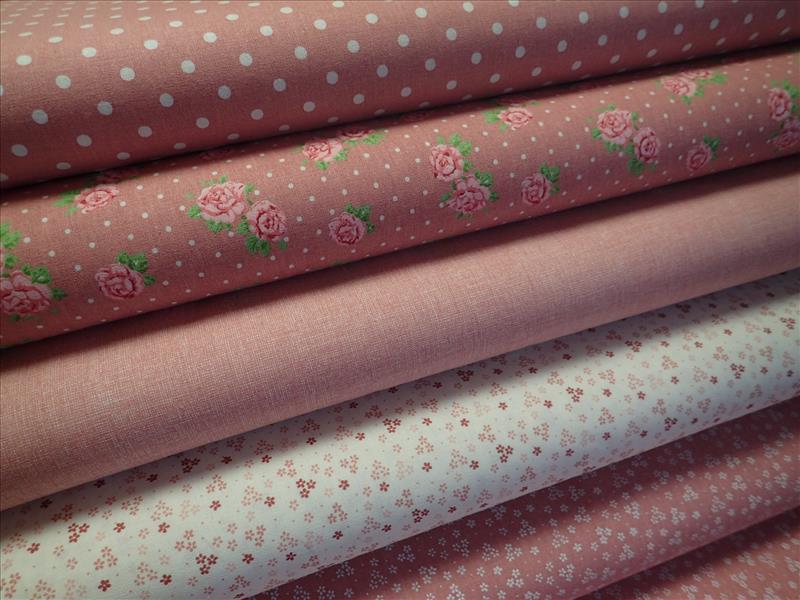 látka - LNĚNÝ EFEKT - STARORŮŽOVÝ