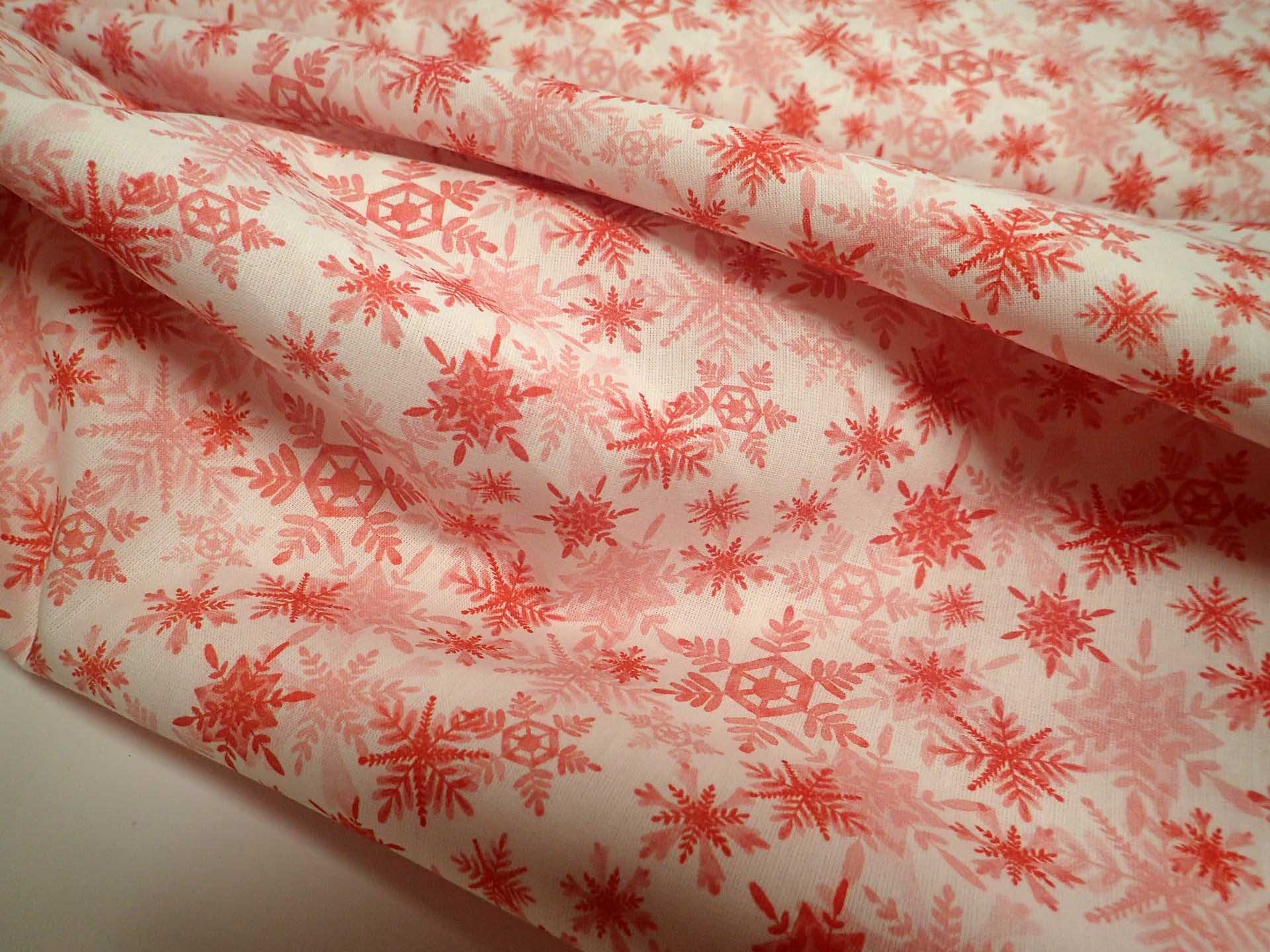 LÁTKA - VÁNOČNÍ - POPELÍN - VLOČKY