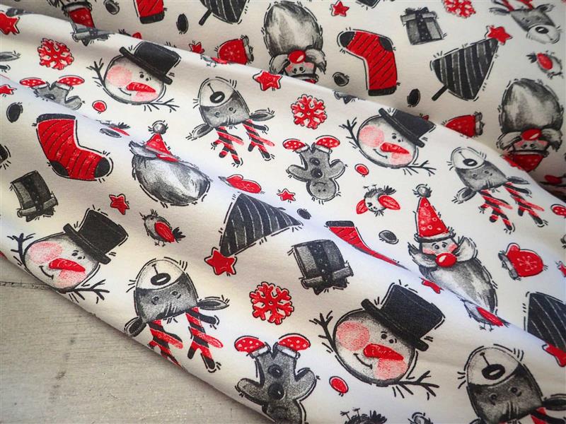 TEPLÁKOVINA - FOTOTISK - VÁNOČNÍ - SNĚHULÁCI