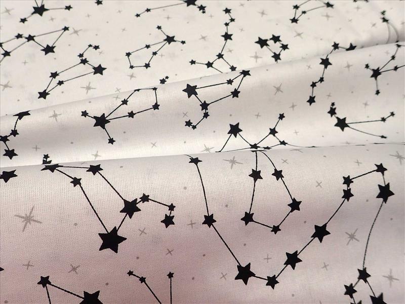 LÁTKA - BÍLÁ + ČERNÉ HVĚZDY - OBLOHA