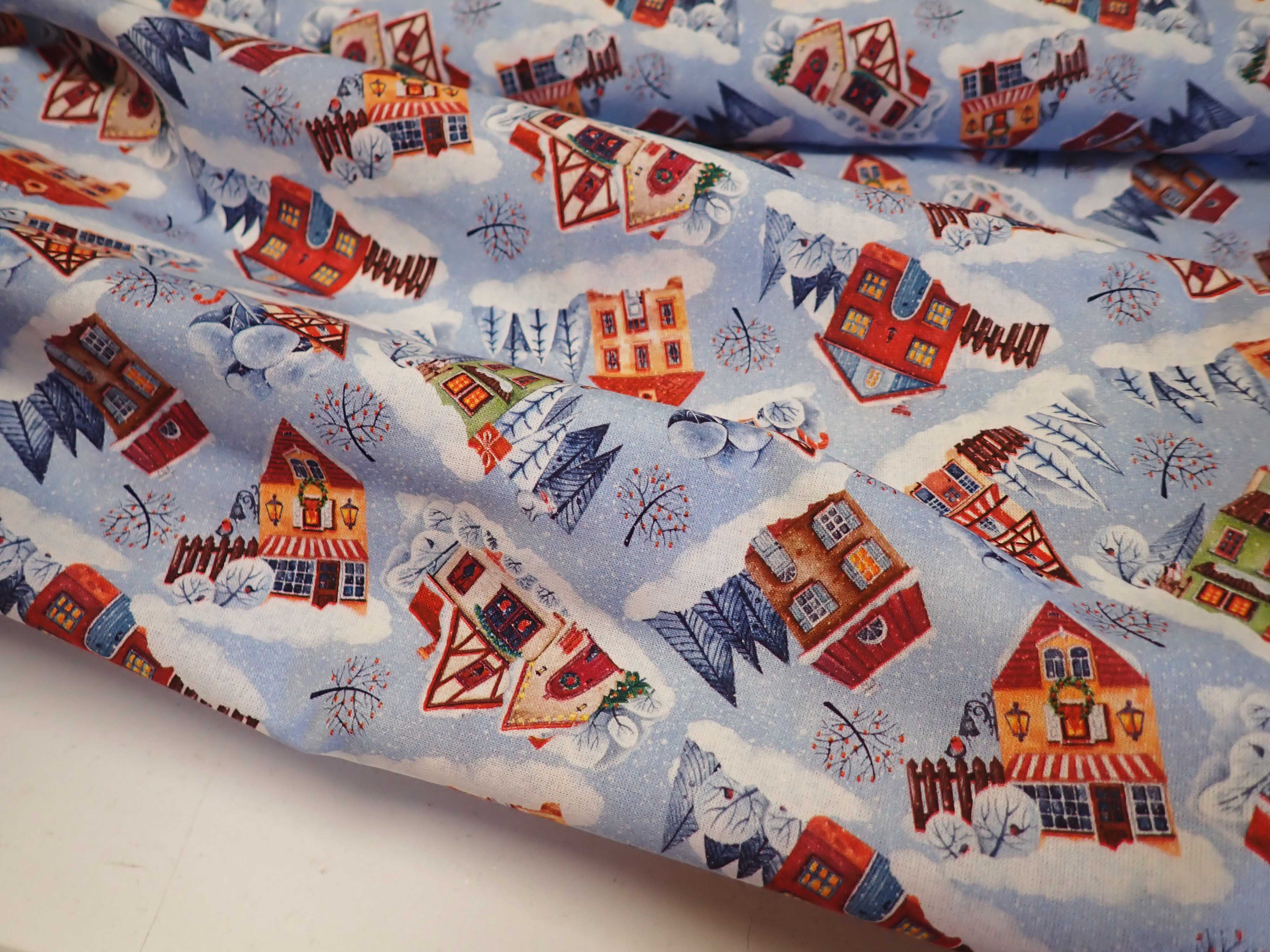 LÁTKA - VÁNOČNÍ - DOMEČKY - FOTOTISK