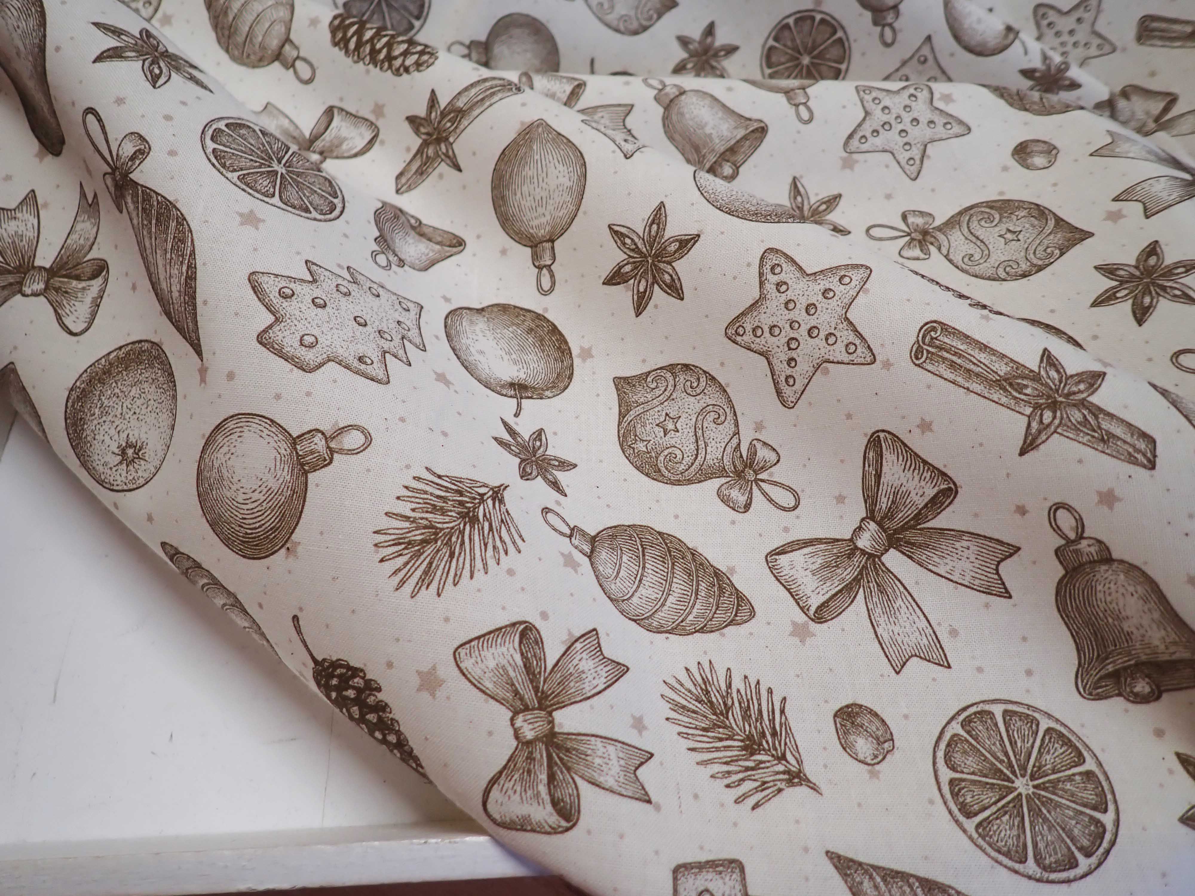 LÁTKA - VÁNOČNÍ - FOTOTISK - OZDOBY + JABLÍČKA