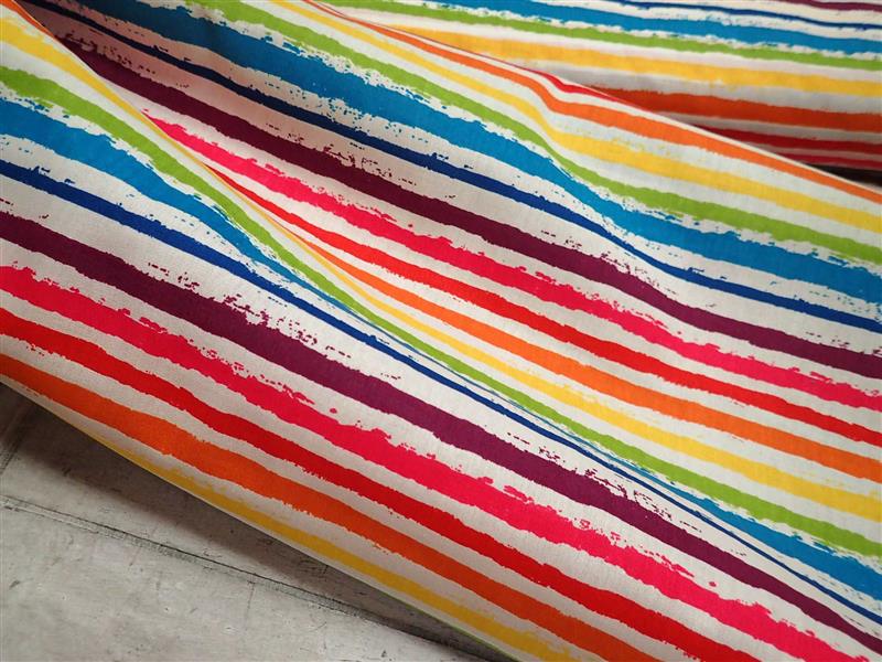 LÁTKA - POPELÍN - BAREVNÉ PROUŽKY