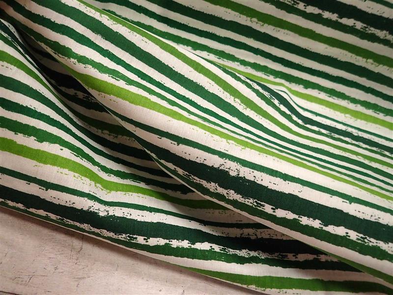 LÁTKA - POPELÍN - ZELENÉ PROUŽKY