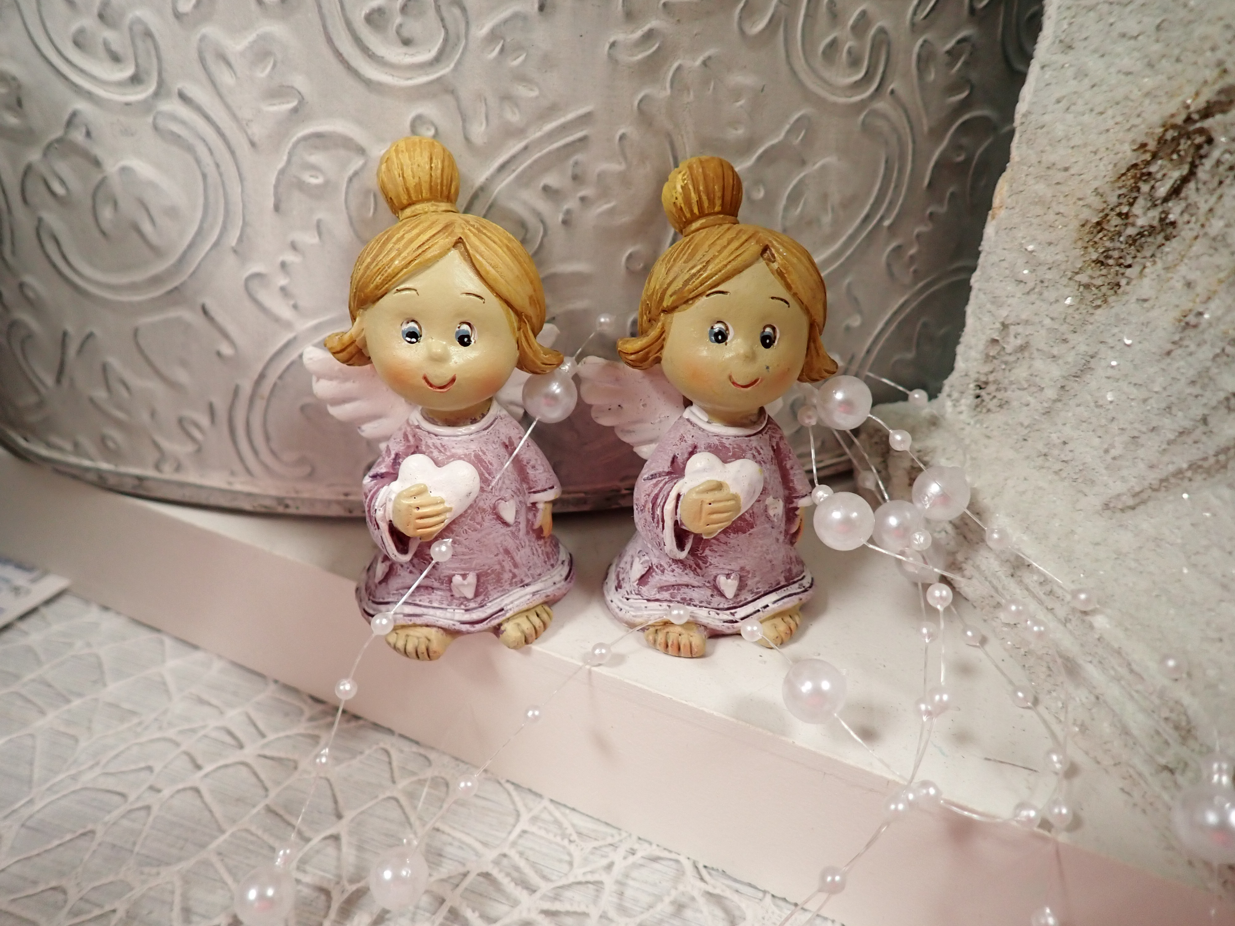 DEKORACE - ANDÍLEK - HOLČIČKA - FIALOVÁ