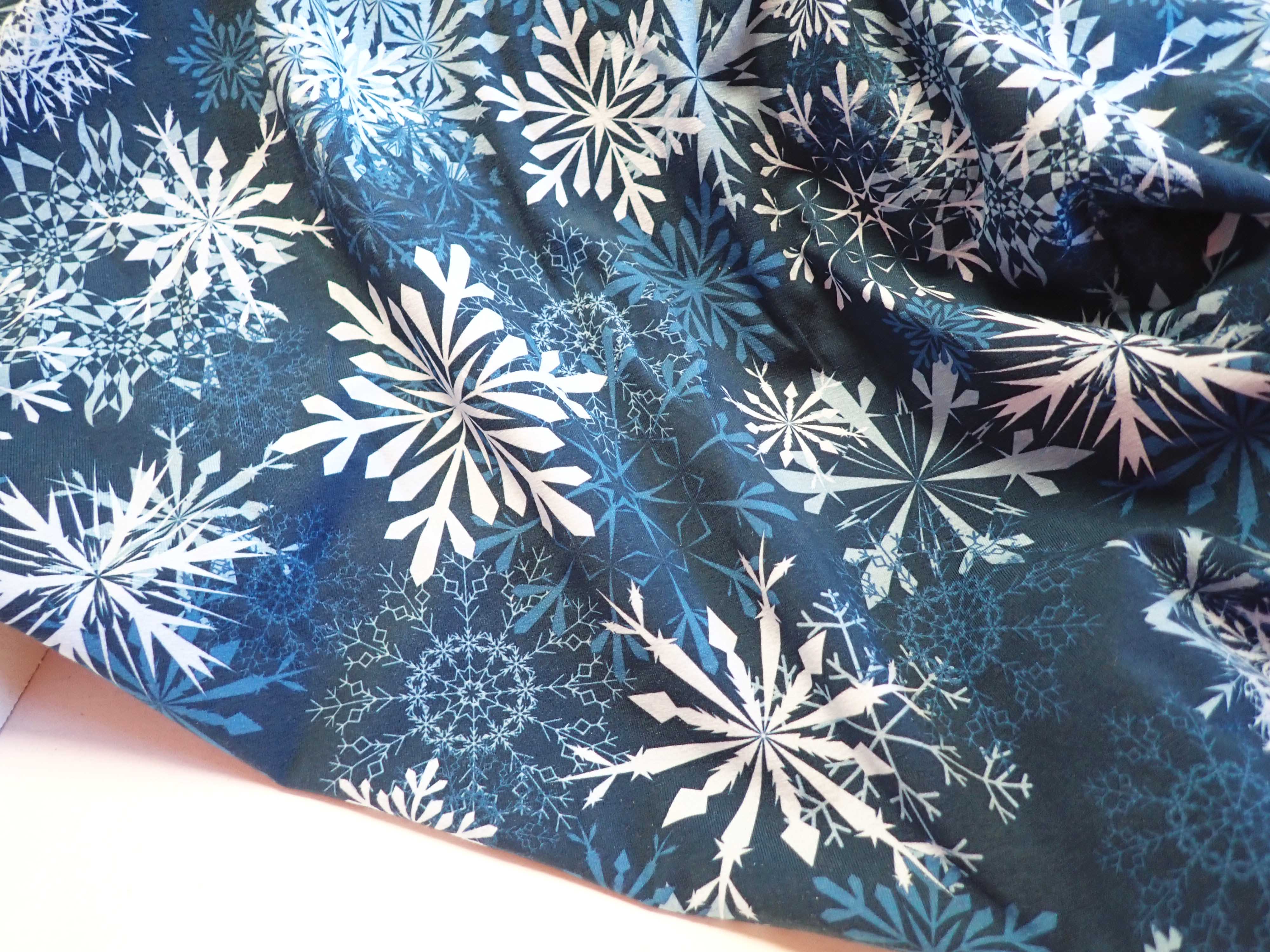 PLETENINA - JERSEY - FOTOTISK - VLOČKY - VÁNOČNÍ