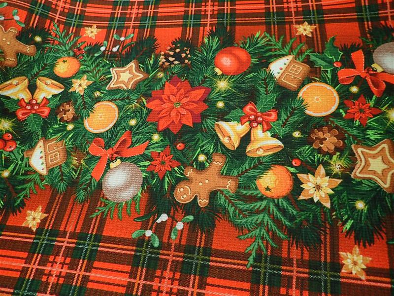 látka - WAFFLE - UTĚRKOVINA - VÁNOČNÍ