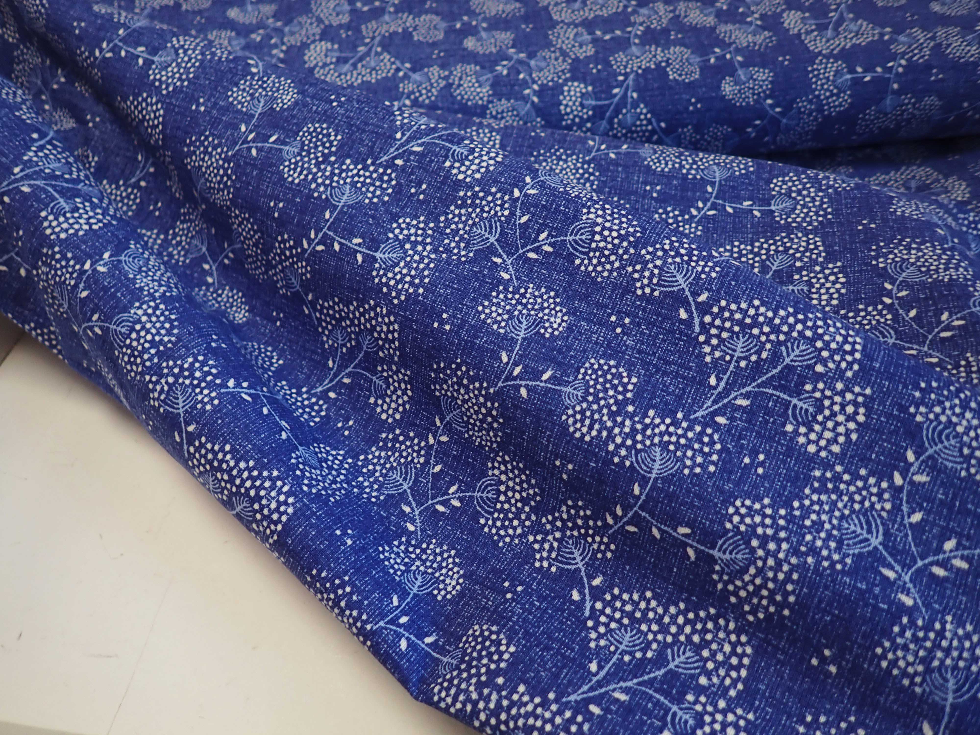 LÁTKA - TMAVĚ MODRÝ LNĚNÝ EFEKT + KYTIČKY