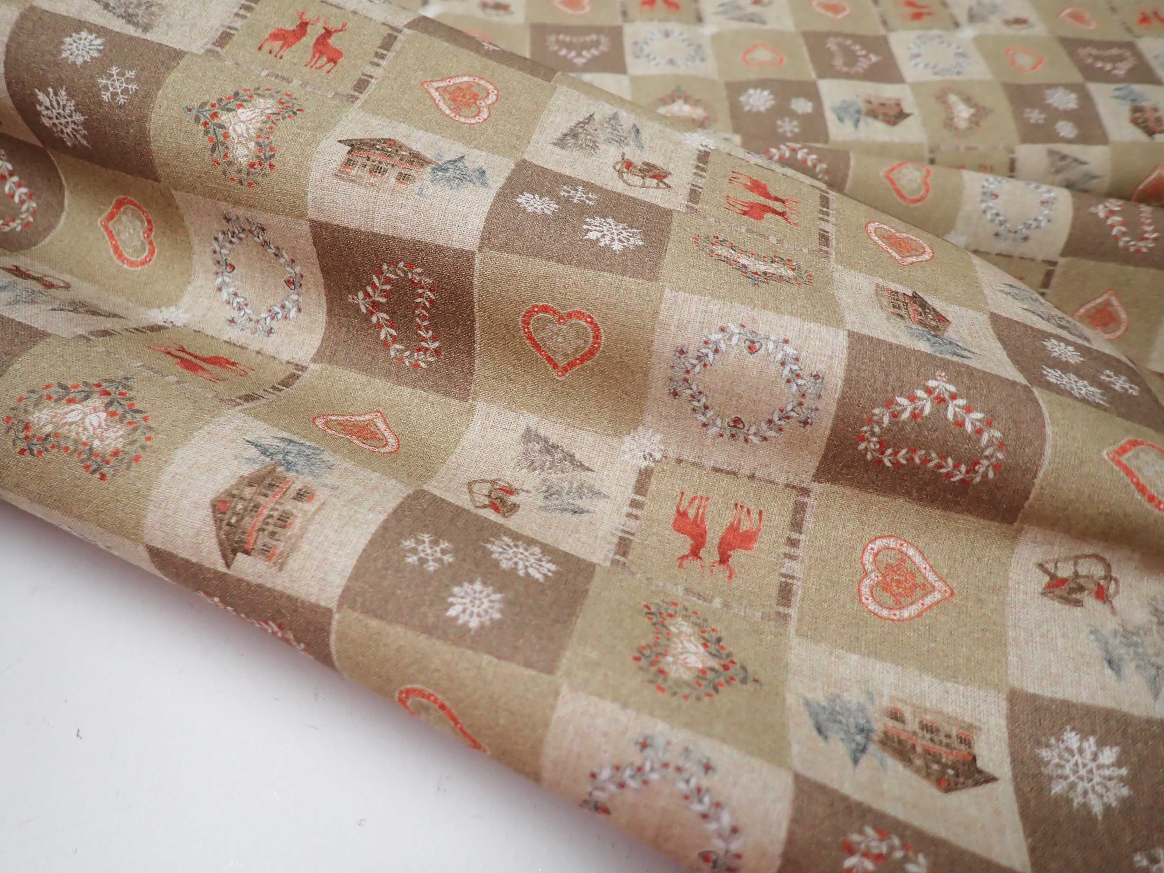 LÁTKA - VÁNOČNÍ - SRDÍČKA + VLOČKY