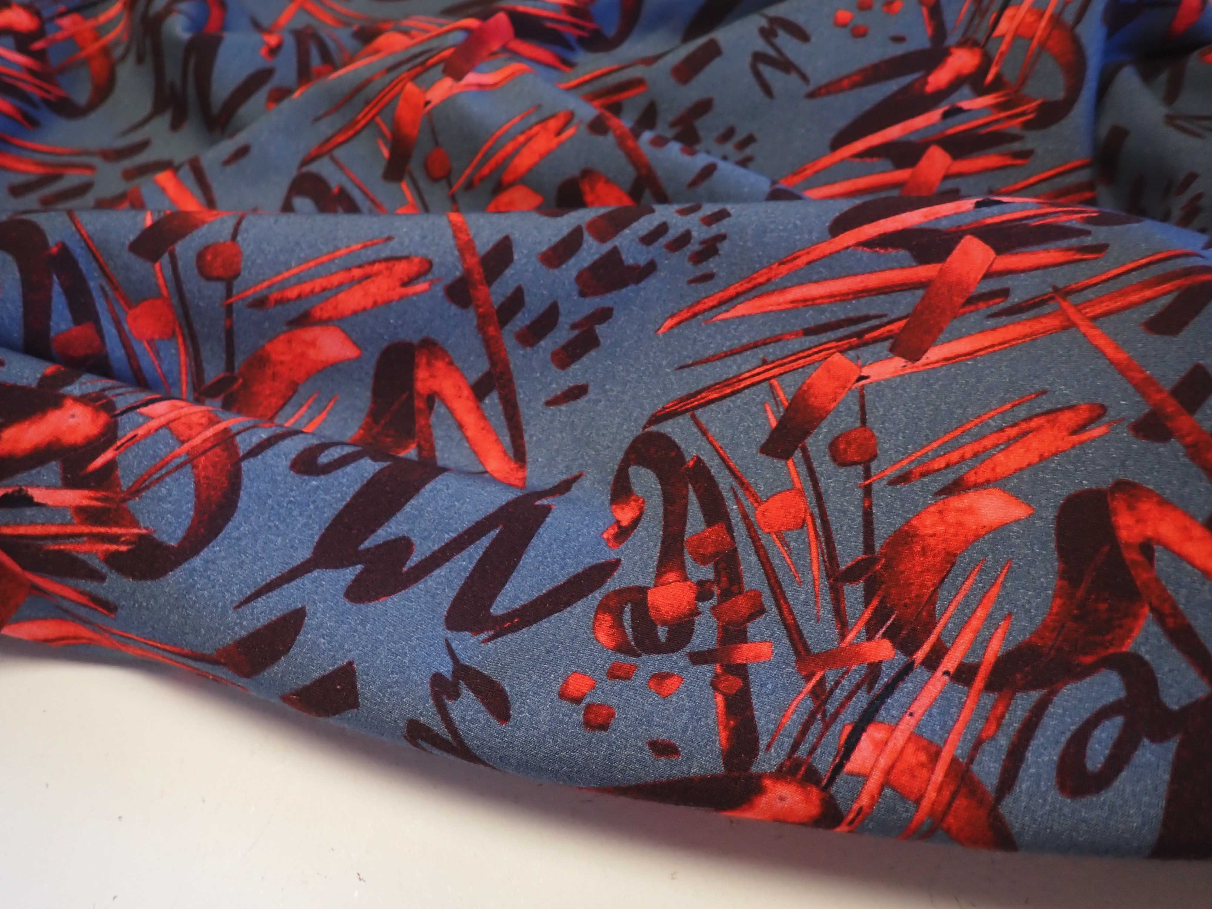 TEPLÁKOVINA - FOTOTISK - ŠEDÁ + ČERVENÁ