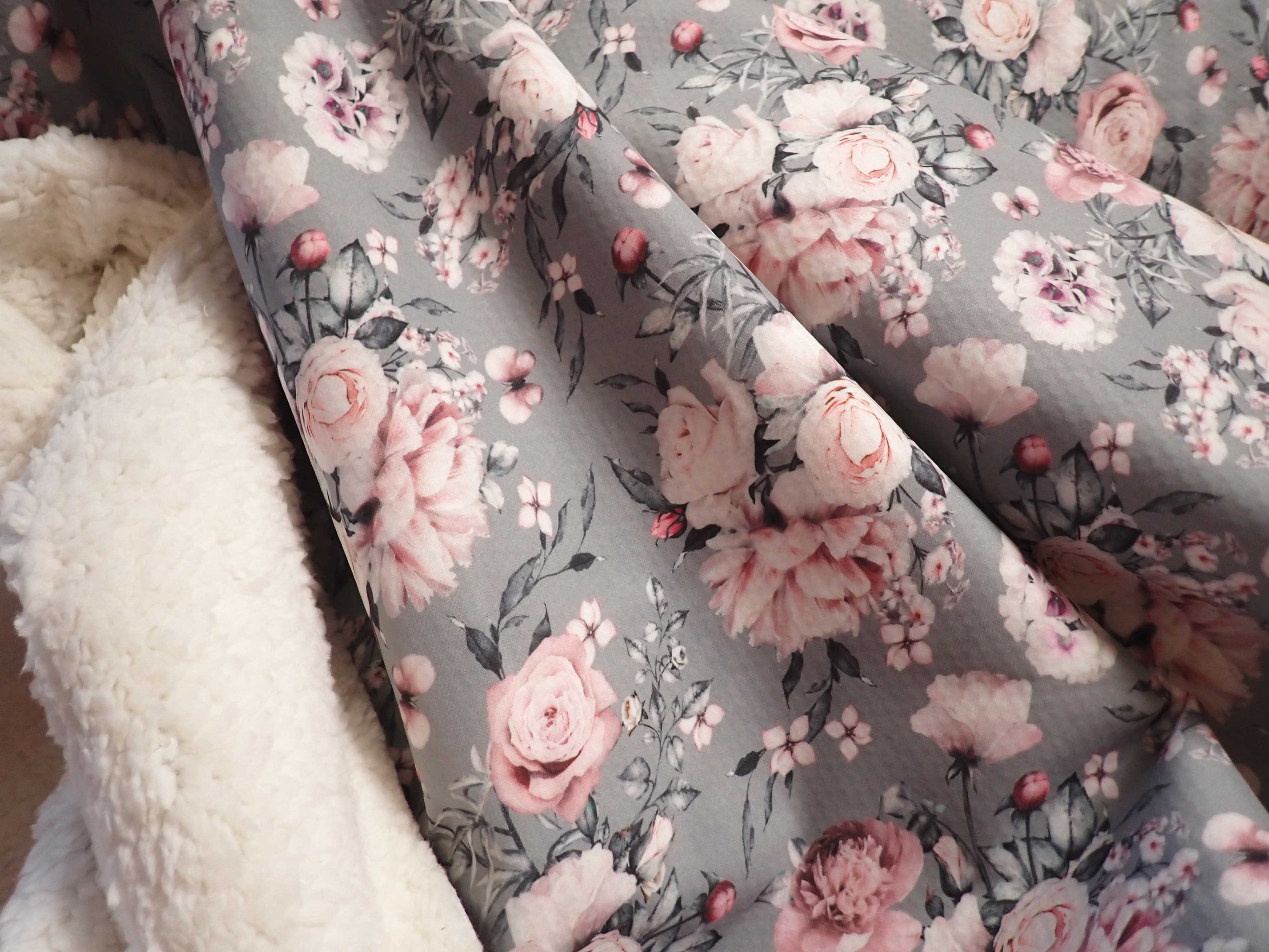 SOFTSHELL - ZIMNÍ - BERÁNEK - ŠEDÁ + KVĚTY