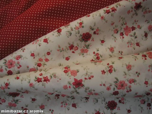 LÁTKA - BORDO S BÍLÝM PUNTÍKEM