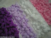 ODĚVNÍ PRÝMEK S BAMBULKAMI, šíře 20 mm, barva sytě fialová