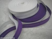 šikmý bavlněný proužek - bílý - šíře 20 mm zažehlený