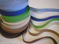 šikmý bavlněný proužek - šíře 14 mm - zažehlený - HNĚDÝ