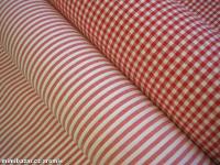 LÁTKA - KANAFAS - ČERVENÝ, KOSTIČKA - VELIKOST cca 5 mm