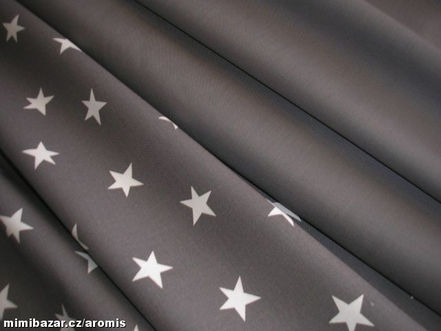 LÁTKA - JEDNOBAREVNÁ - BAVLNA - TMAVĚ ŠEDÁ