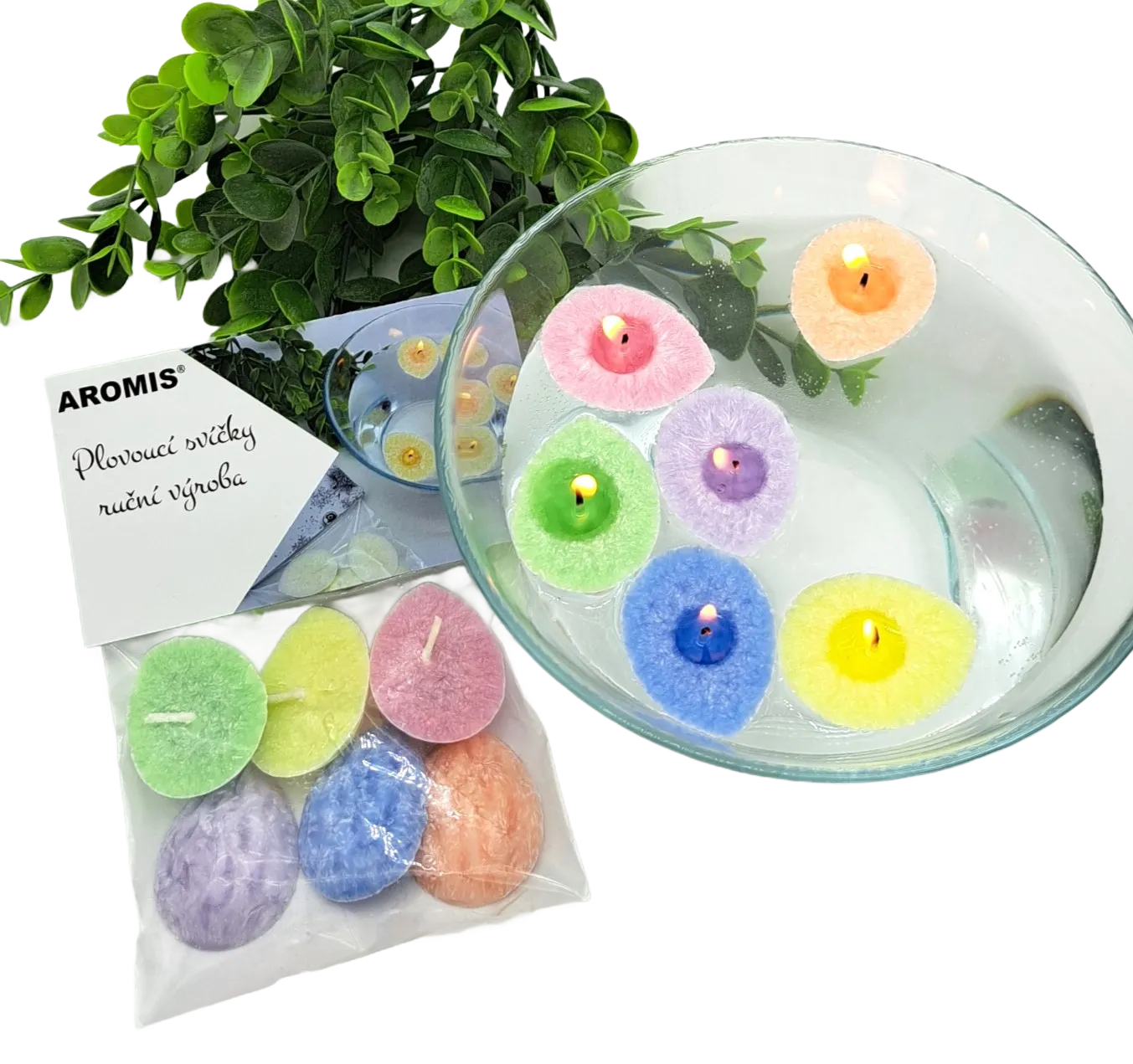 PLOVOUCÍ SVÍČKY - 6 ks v balení - MIX 1