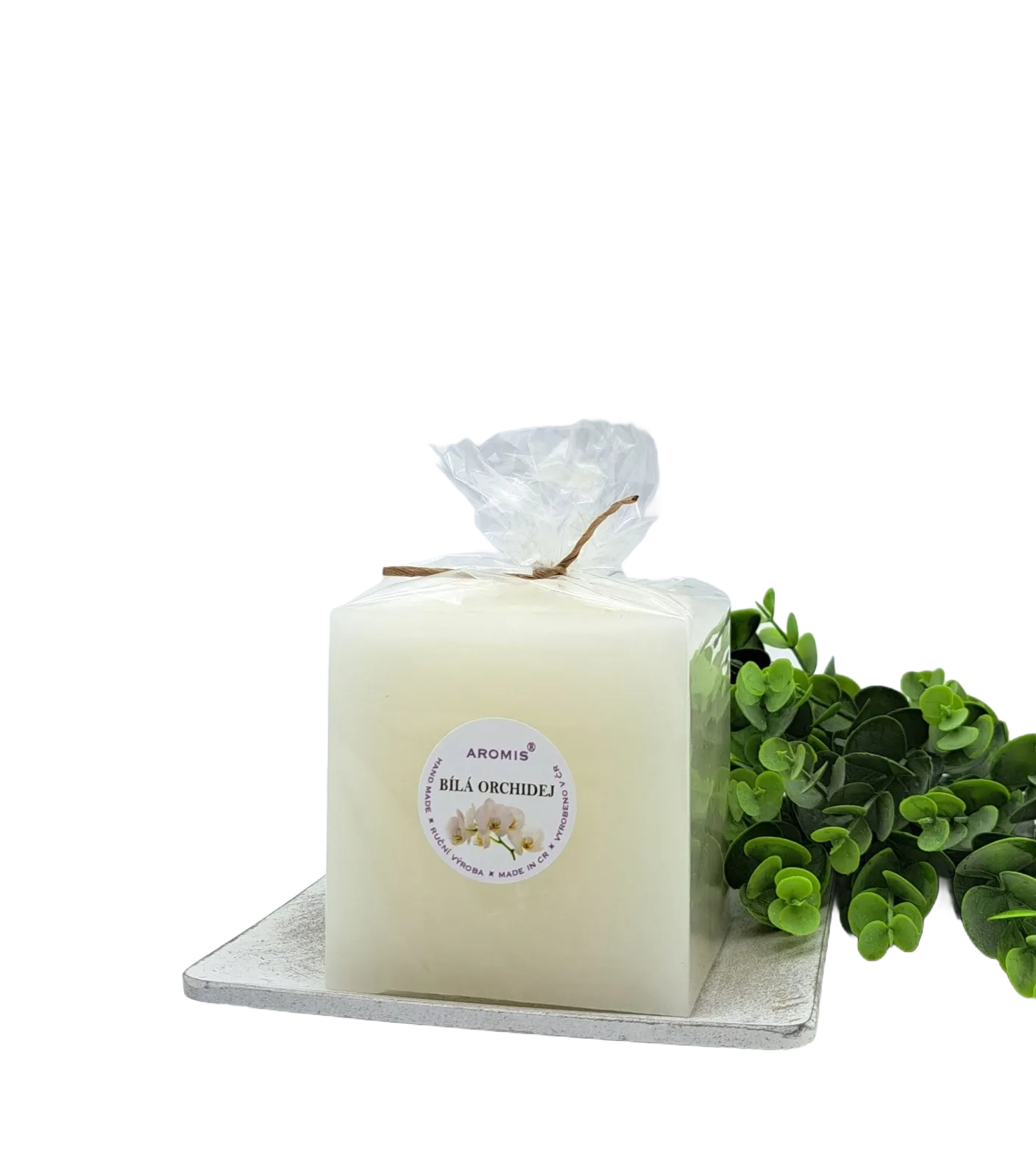 Bílá orchidej - Kostka 95 - 4 knoty