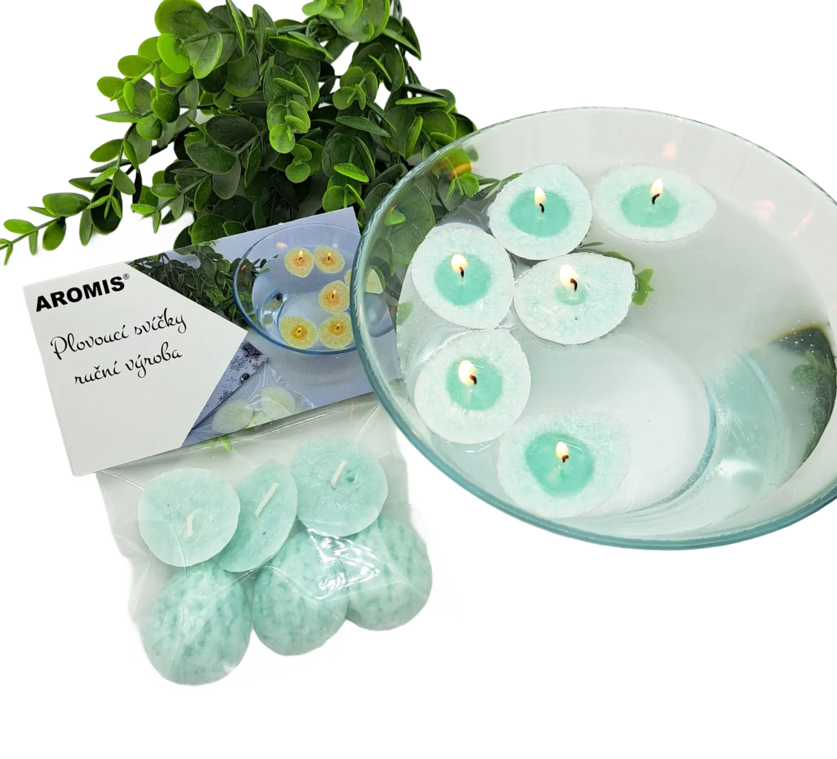 PLOVOUVÍ SVÍČKY - MENTOLOVÁ - 6 KS V BALENÍ