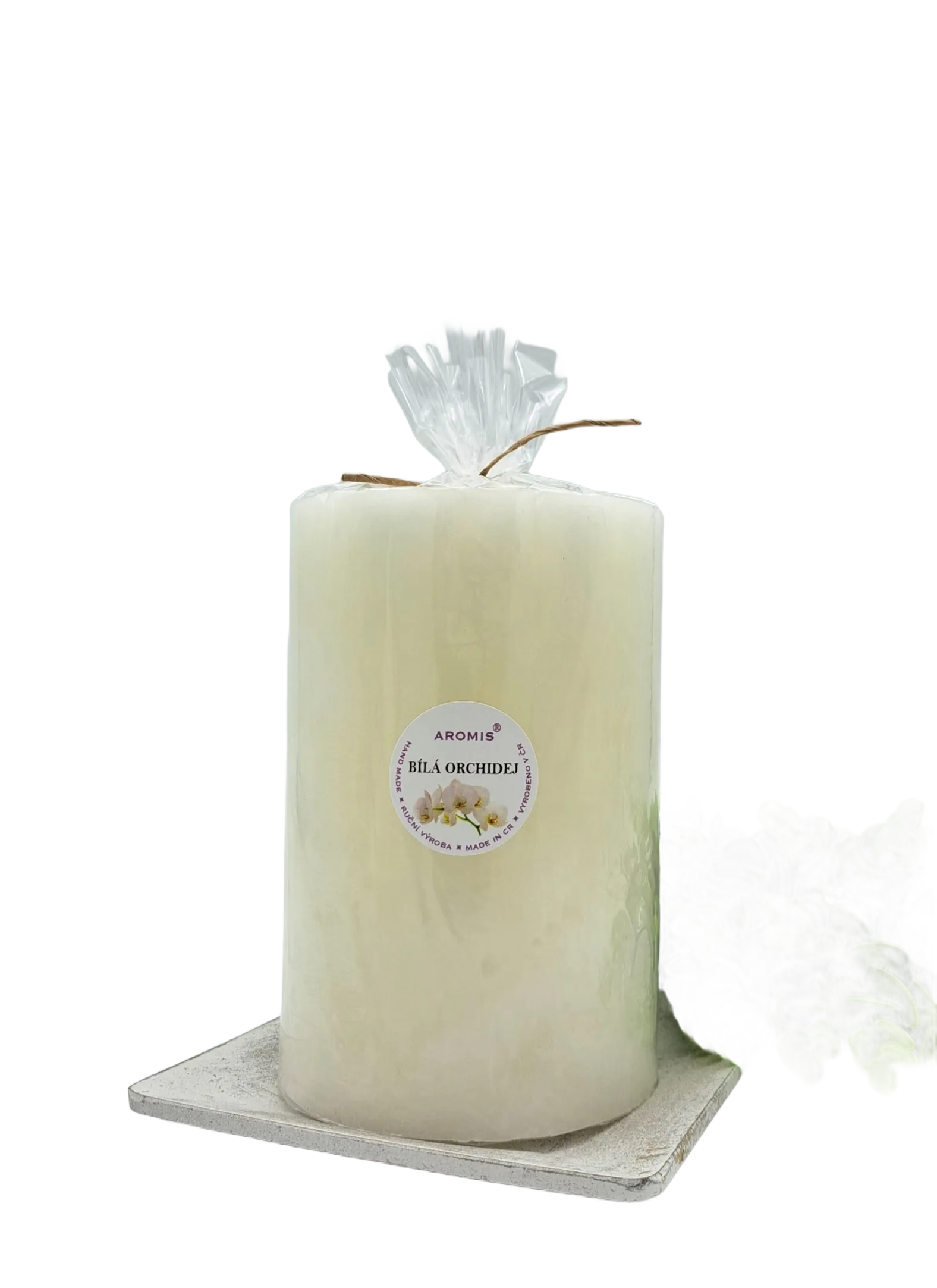 Bílá orchidej - Válec 170 - 4 knoty